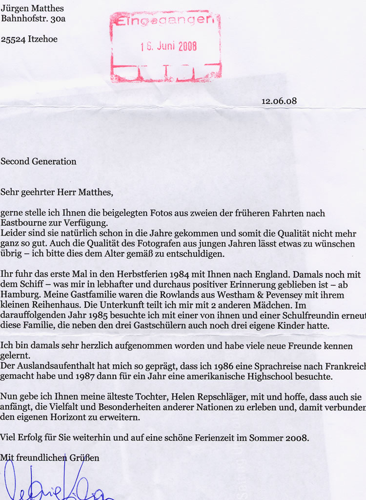 2. Generation f�hrt bei J�rgen Mattes Sch�lersprachreisen